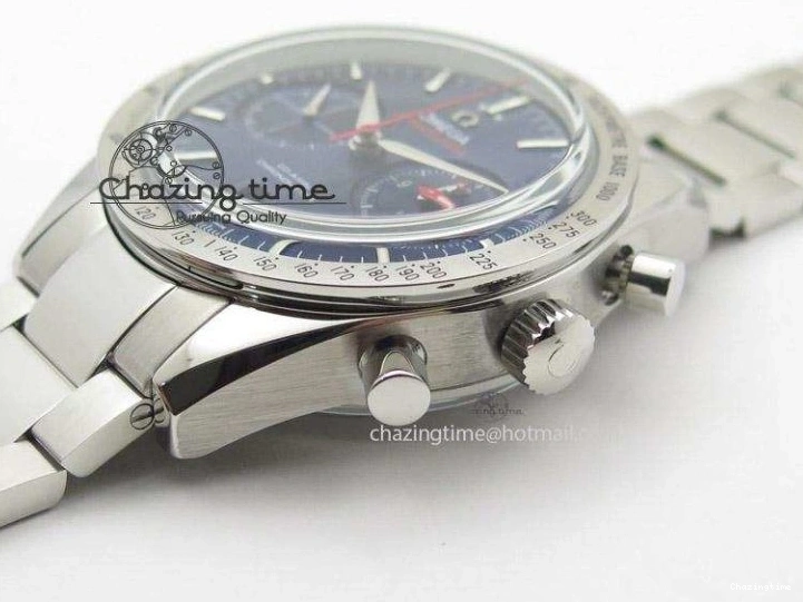 0518 Speedmaster ’57 SS Chrono AXF Best Edition Blue Dial on SS Bracelet A7750 (Free Leather Strap) StreetReady 8281